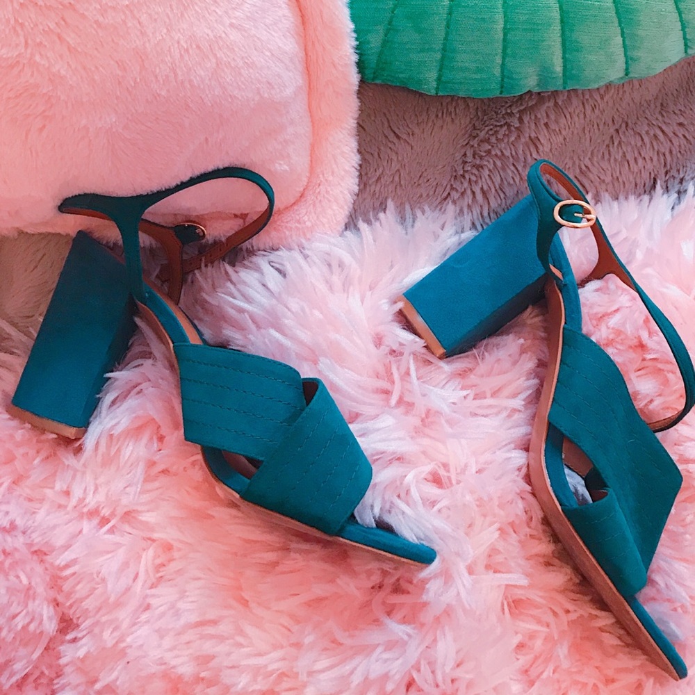 Zara Turquoise Heel Sandals